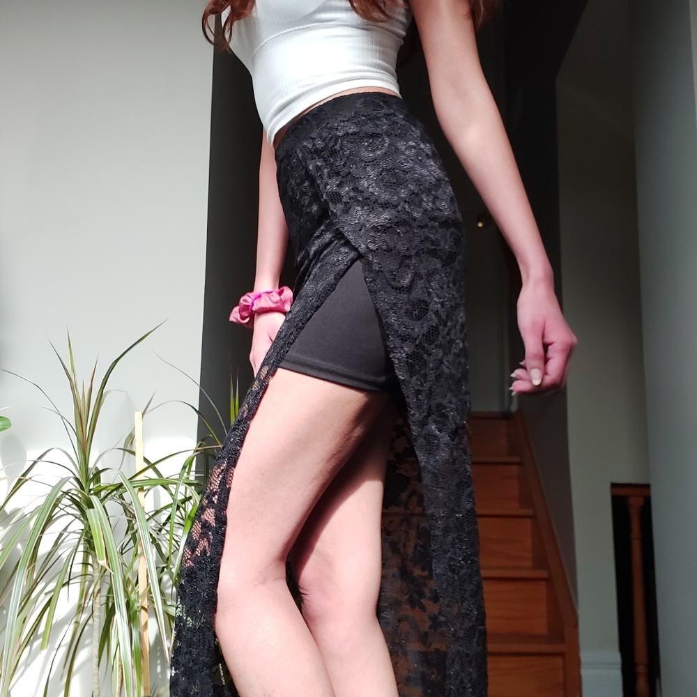 Black Lace Maxi Skirt